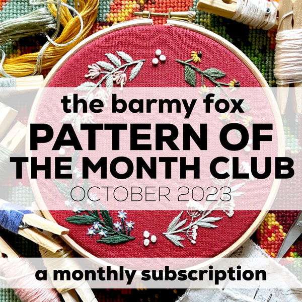 October 2023 Embroidery PDF Pattern  - Re-release