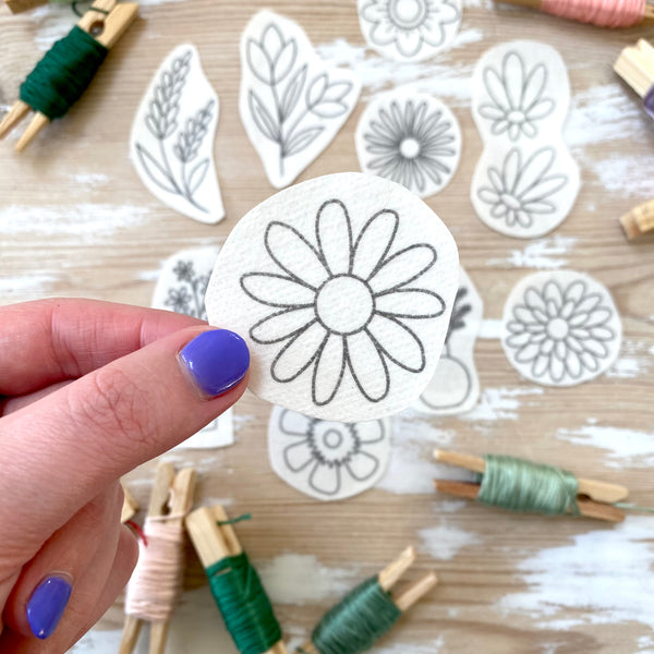 Floral Stick and Stitch Digital Download Embroidery Designs