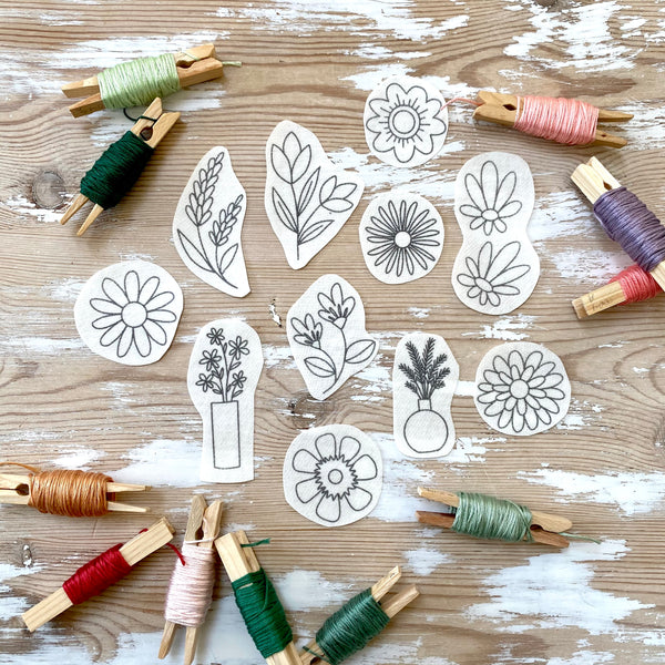 Floral Stick and Stitch Digital Download Embroidery Designs