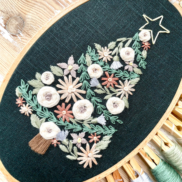 Floral Tree Advent Calendar 2021 Embroidery PDF Pattern