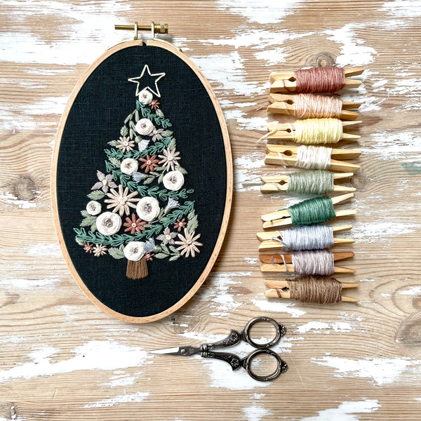 Floral Tree Advent Calendar 2021 Embroidery PDF Pattern