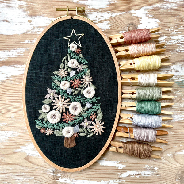 Floral Tree Advent Calendar 2021 Embroidery PDF Pattern