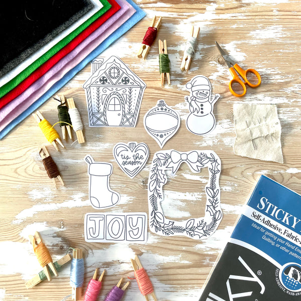 Stitch the Halls Felt Ornament Project Stitchalong, Live Video Tutorials on Instagram