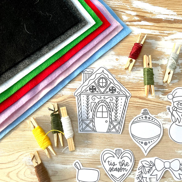 Stitch the Halls Felt Ornament Project Stitchalong, Live Video Tutorials on Instagram