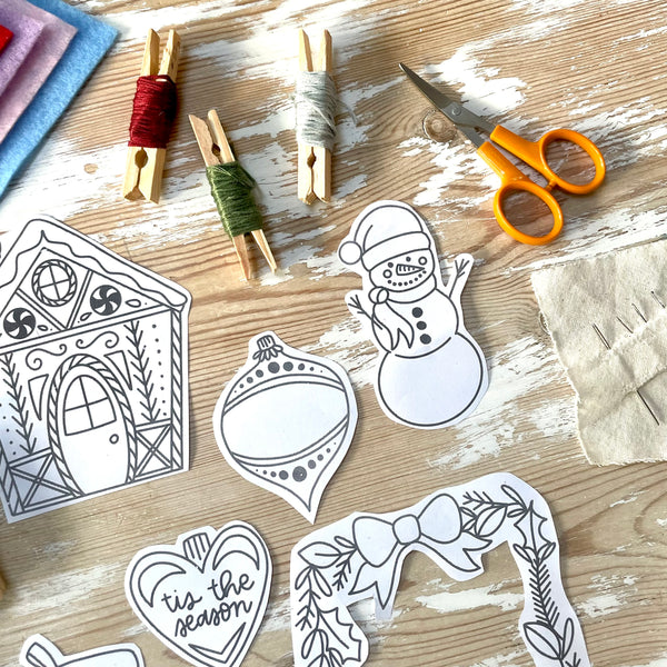 Stitch the Halls Felt Ornament Project Stitchalong, Live Video Tutorials on Instagram