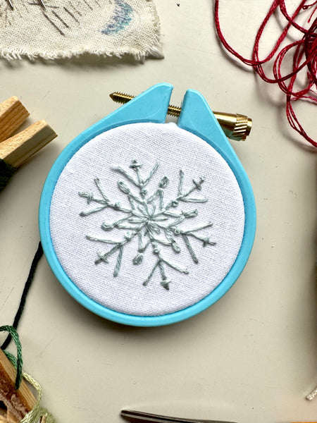 Snowflake Embroidery Hoop PDF Pattern