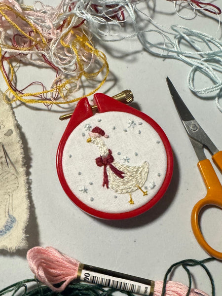 Festive Duck Embroidery KIT