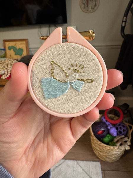 Angel Embroidery Hoop PDF Pattern