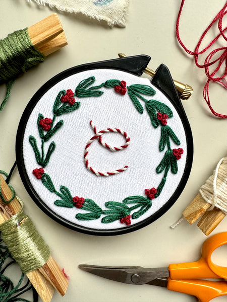 Initial Embroidery Hoop PDF Pattern