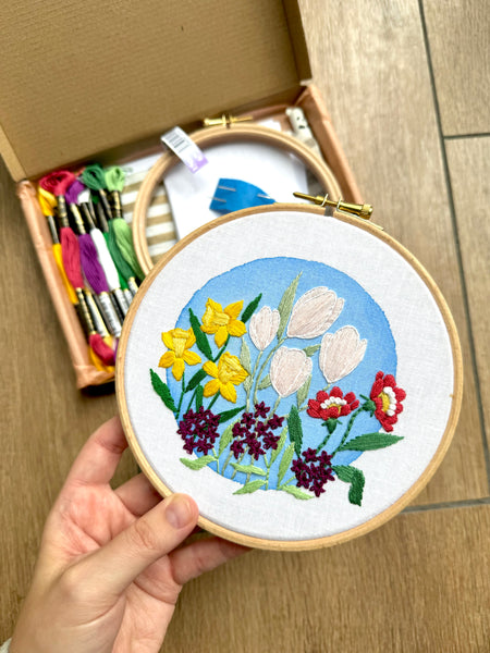 The Watercolour Florals Embroidery Kit