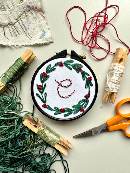 Initial Embroidery Hoop PDF Pattern