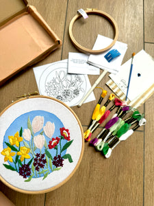 The Watercolour Florals Embroidery Kit