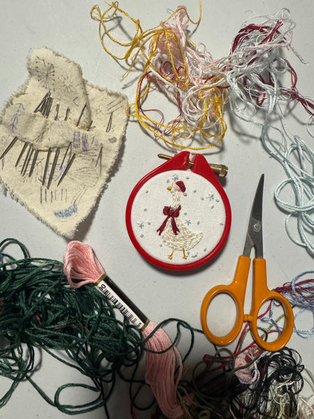 Festive Duck Embroidery KIT