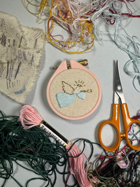 Angel Embroidery Hoop PDF Pattern