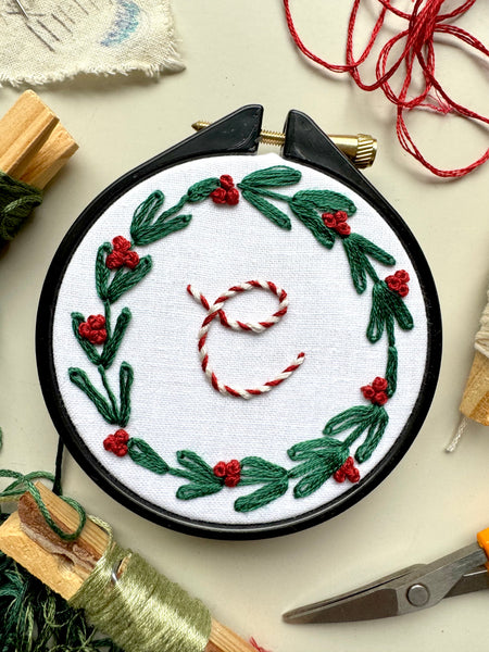 Initial Embroidery Hoop PDF Pattern