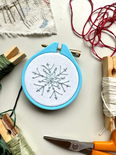 Snowflake Embroidery Hoop PDF Pattern