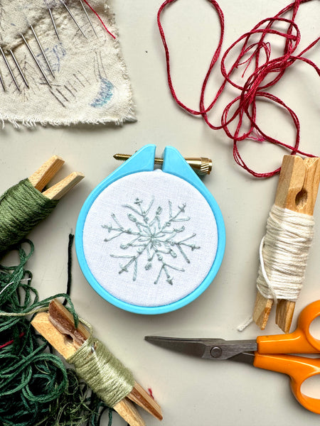 Snowflake Embroidery Hoop PDF Pattern