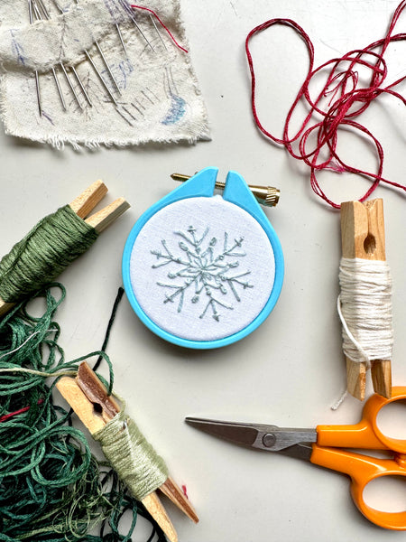 Snowflake Embroidery Hoop PDF Pattern
