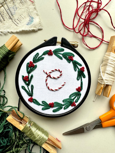 Initial Embroidery Hoop PDF Pattern