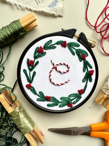 Initial Embroidery Hoop PDF Pattern