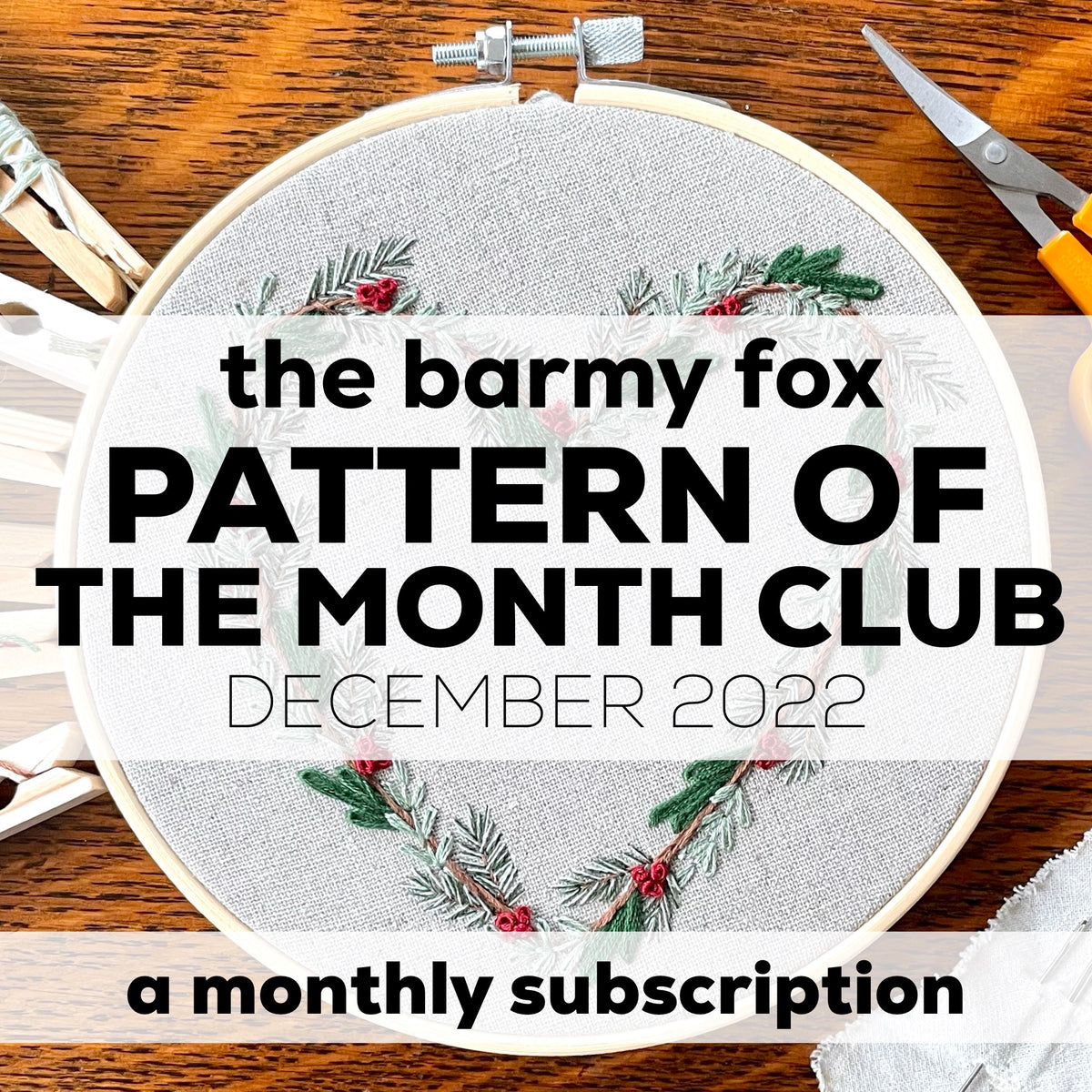 December 2022 Embroidery PDF Pattern - Re-release – thebarmyfox