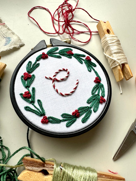 Initial Embroidery Hoop PDF Pattern