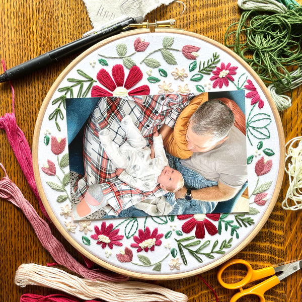 Floral Frame 6 inch Embroidery Kit
