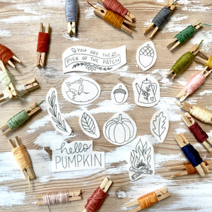 Autumn Stick and Stitch Digital Download Embroidery Designs