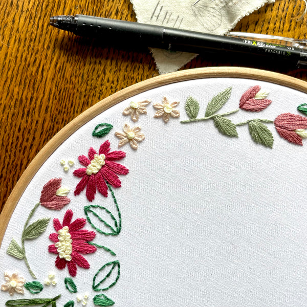 Floral Frame 6 inch Embroidery Kit