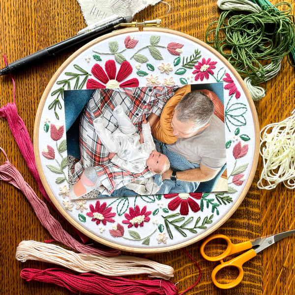 Floral Frame 6 inch Embroidery Kit