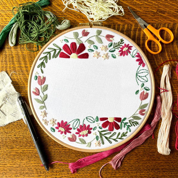 Floral Frame 6 inch Embroidery Kit
