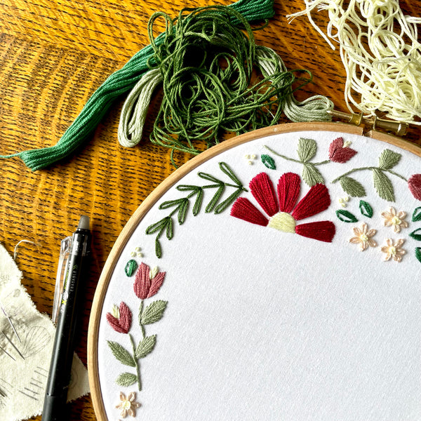 Floral Frame 6 inch Embroidery Kit