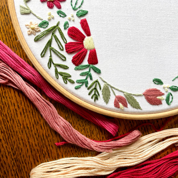 Floral Frame 6 inch Embroidery Kit