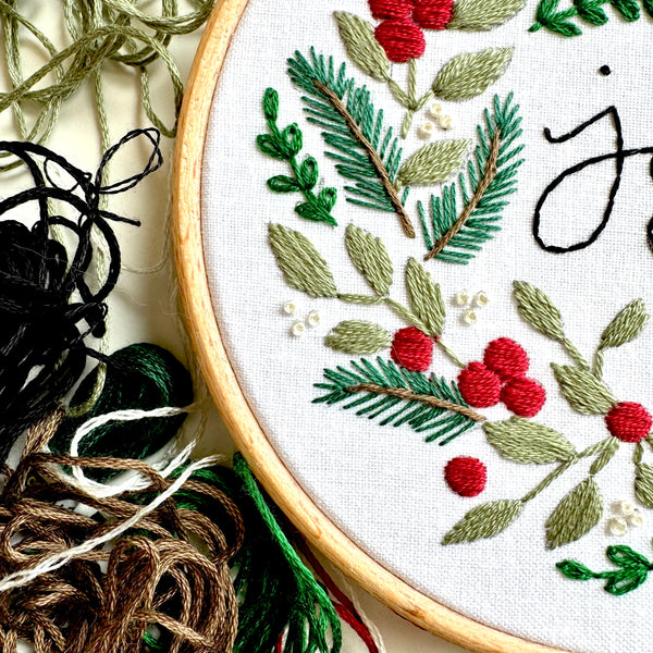 JOY Wreath 5 inch Embroidery Kit