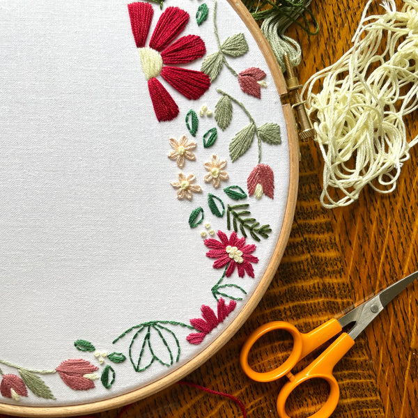 Floral Frame 6 inch Embroidery Kit
