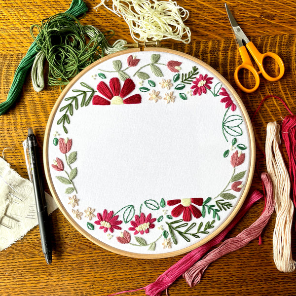 Floral Frame 6 inch Embroidery Kit