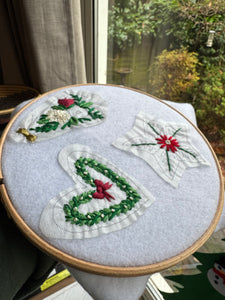 Festive Trio Felt Ornament Project Stitchalong, Live Video Tutorials on Instagram