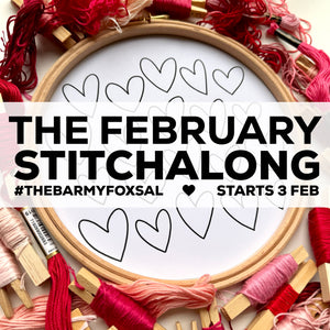 The 2025 FREE February Stitchalong, Live Video Tutorials on Instagram