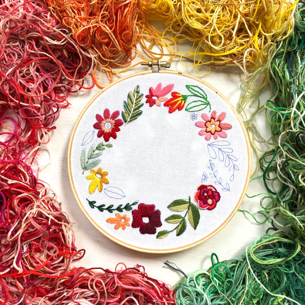 Scrappy Wreath 6 inch Embroidery Kit