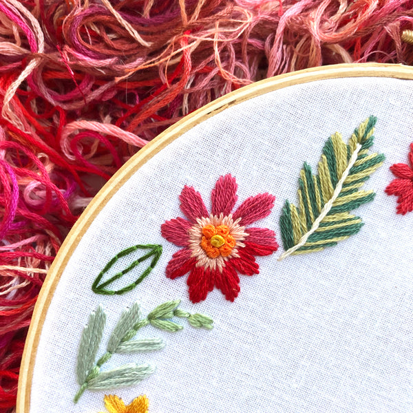 Scrappy Wreath 6 inch Embroidery Kit