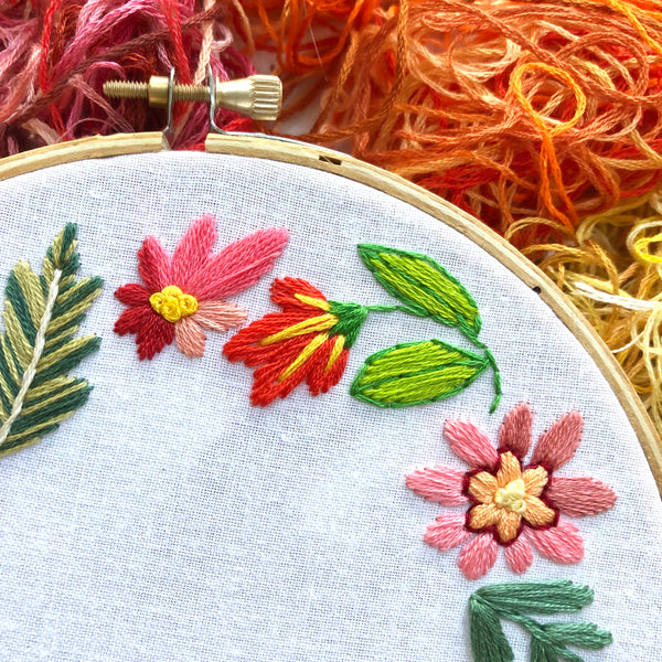 Scrappy Wreath 6 inch Embroidery Kit