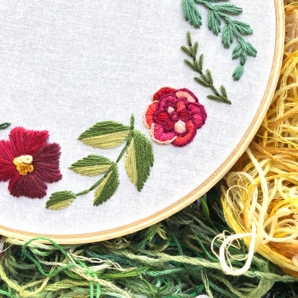 Scrappy Wreath 6 inch Embroidery Kit