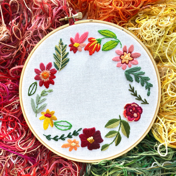 Scrappy Wreath 6 inch Embroidery Kit