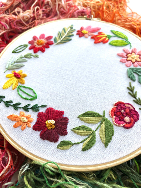 Scrappy Wreath 6 inch Embroidery Kit