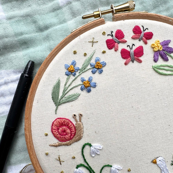 Spring Duck 6 inch Embroidery Kit