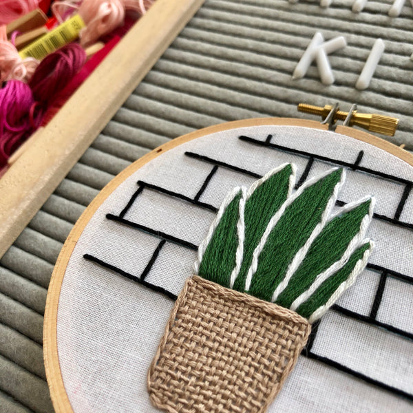 The Plant Basket 4 inch Embroidery Kit