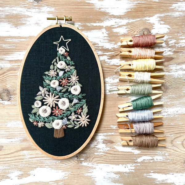 Floral Tree Advent Calendar 2021 Embroidery PDF Pattern