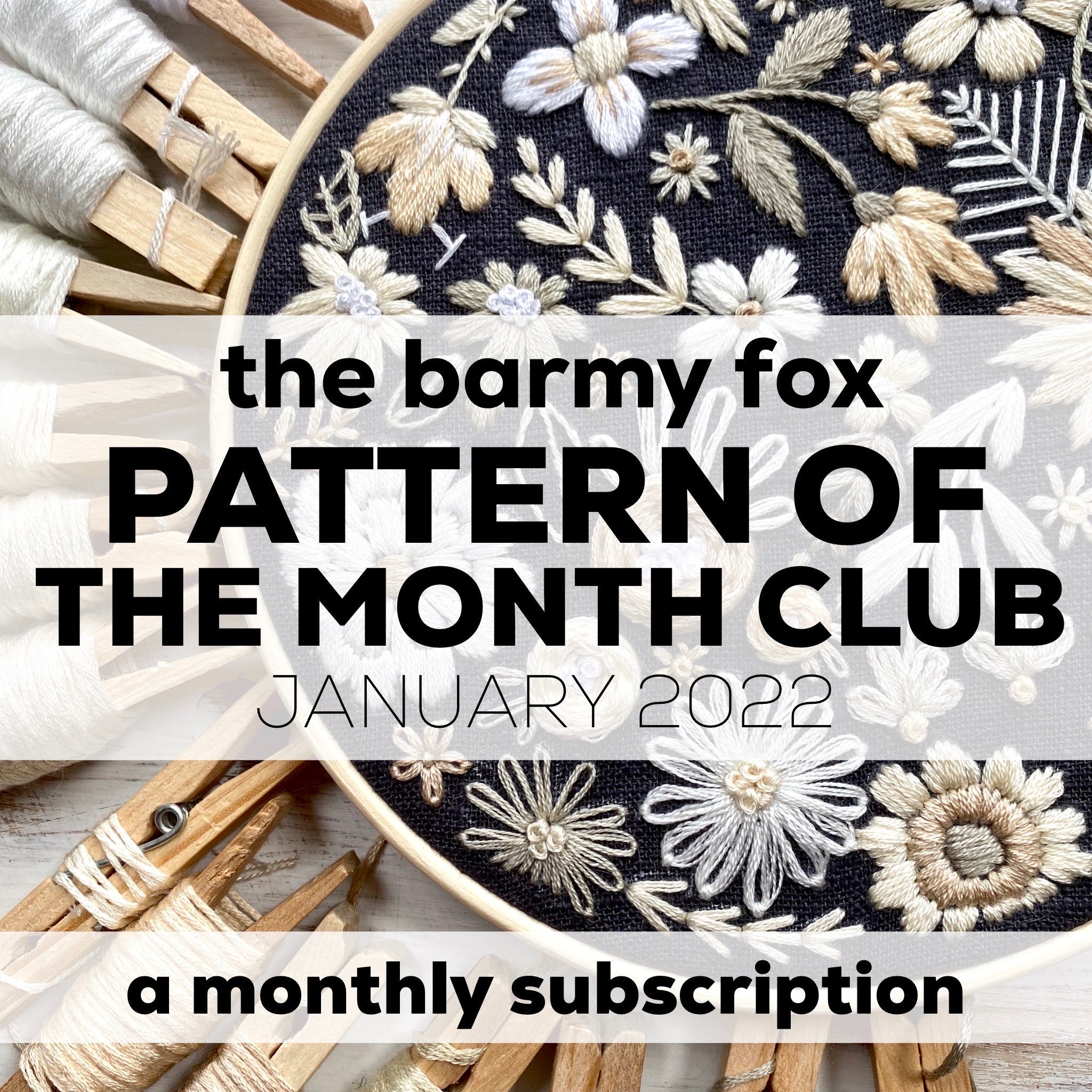 January 2022 Embroidery PDF Pattern  - Re-release
