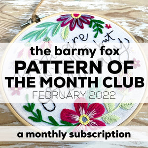 February 2022 Embroidery PDF Pattern  - Re-release