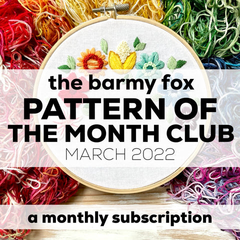 March 2022 Embroidery PDF Pattern  - Re-release